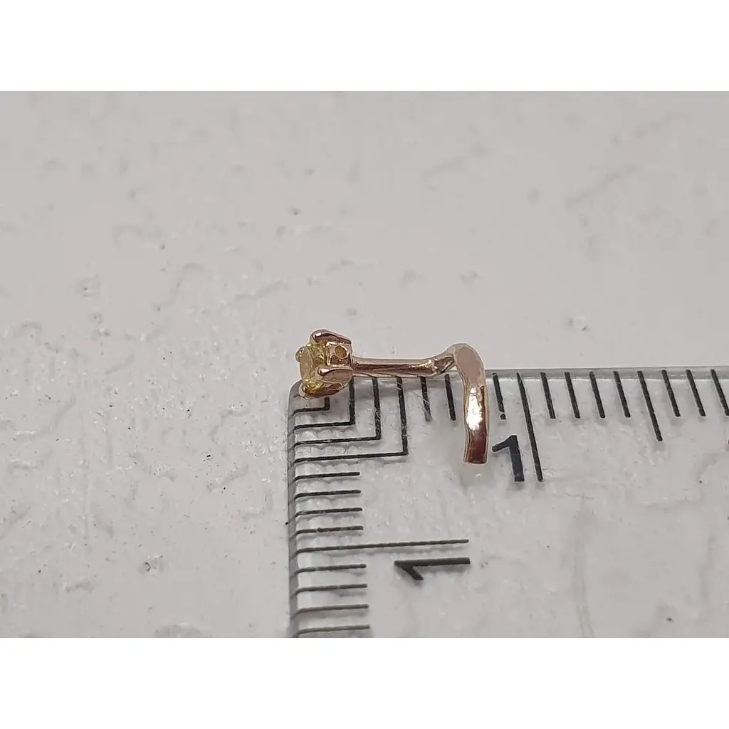 Золота сережка-пірсинг Dear в ніс Dear с фіанітом. 1018.2 Жовтий - фото 4