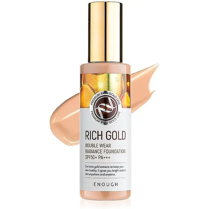 Тональный крем для лица Enough Rich Gold Double Wear Radiance Foundation Золото SPF50+ PA+++ тон 23, 100 мл - фото 2