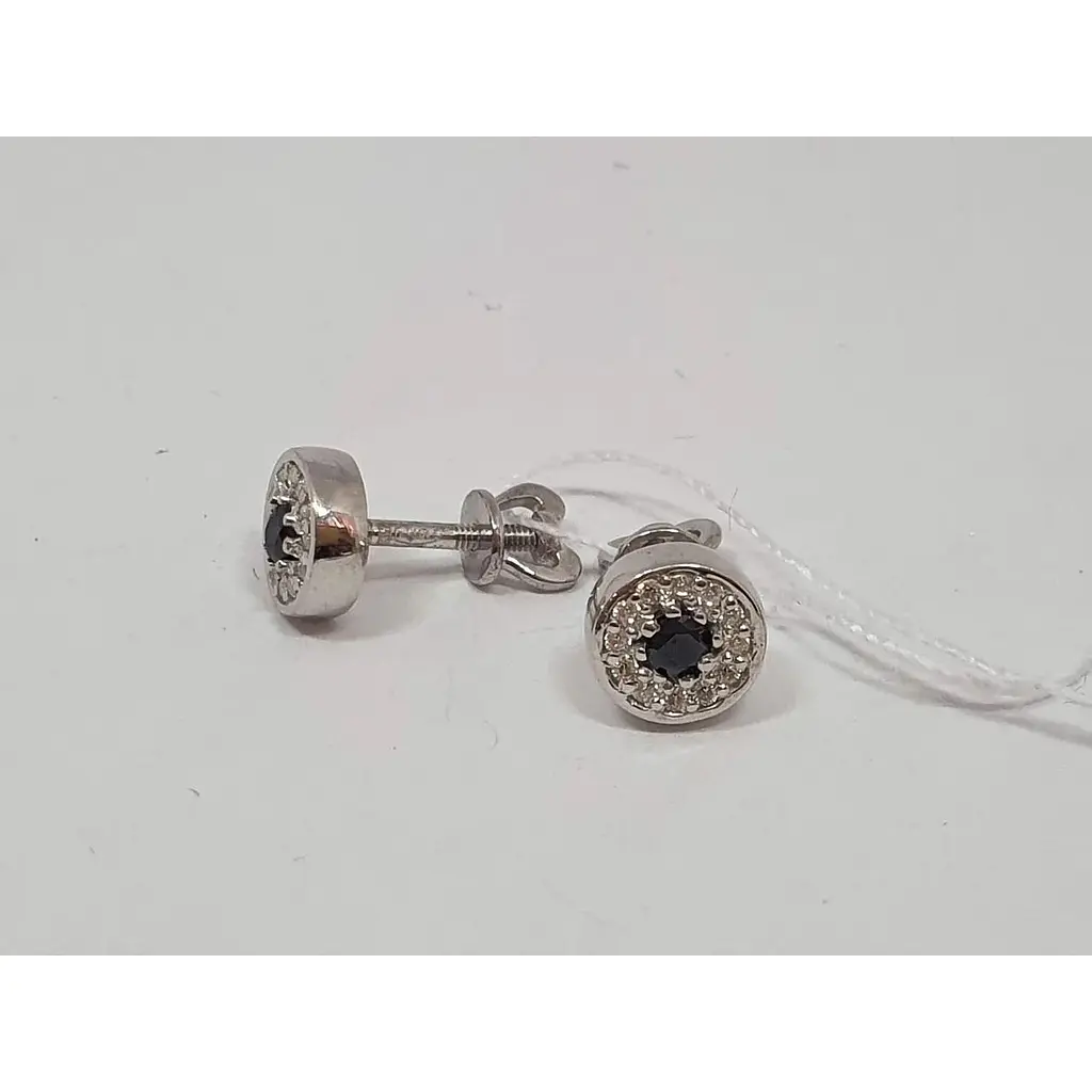 Срібні пуссети Vegas з фіанітами. 20206Р СИН - фото 3