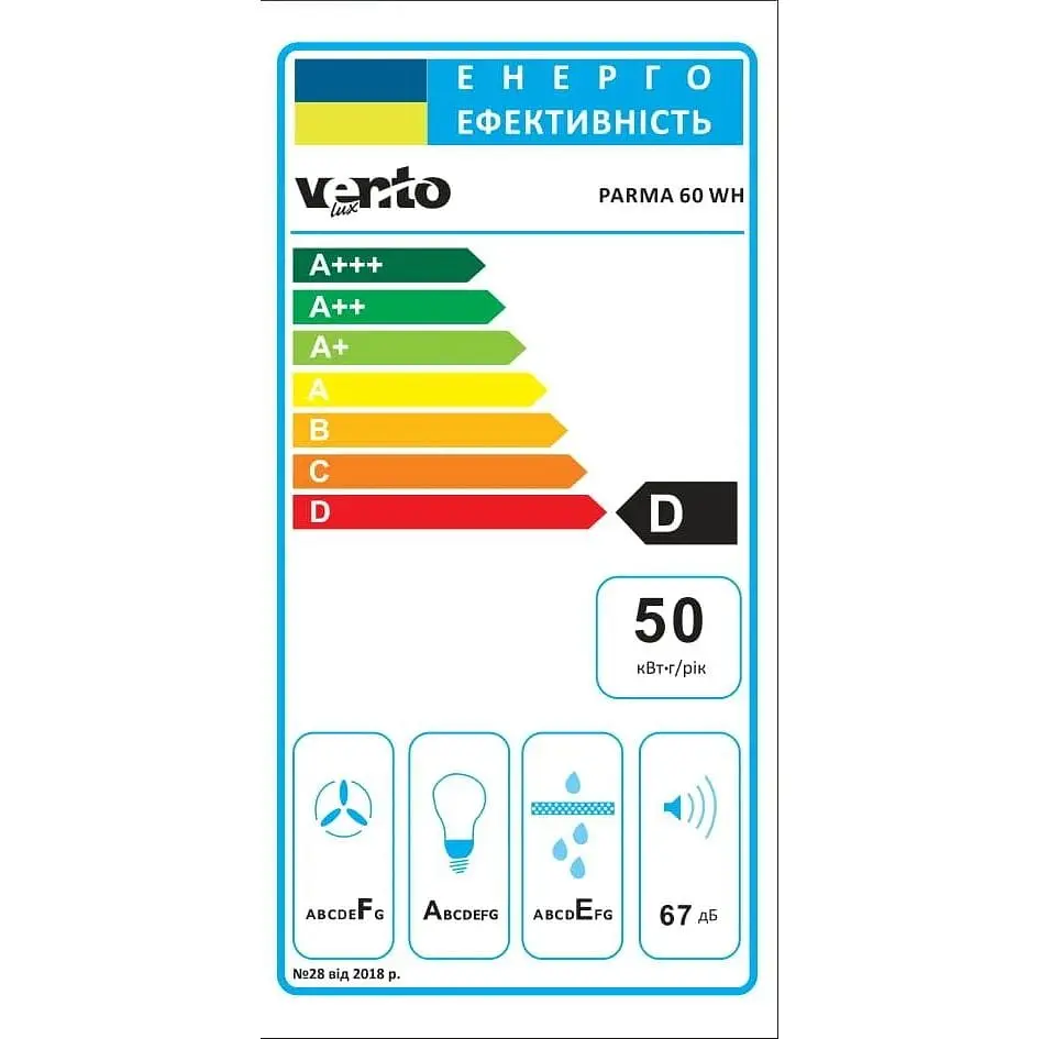 Вытяжка Ventolux Parma 60 WH - фото 6