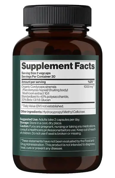Кордицепс Cordyceps Mushroom 1000 mg 60 капсул Mind Shi vit0005585 - фото 2