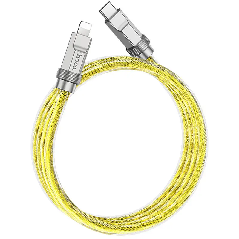 Дата кабель Hoco U113 Solid 20W Type-C to Lightning (1m) Gold - фото 2