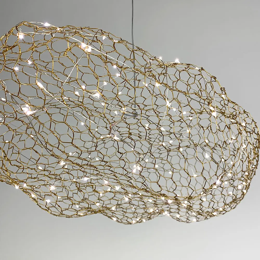 Декоративна люстра-хмаринка LED CLOUD у золотому корпусі 80х45 см | Арт. MJ 83-800 GD | Line F - фото 2