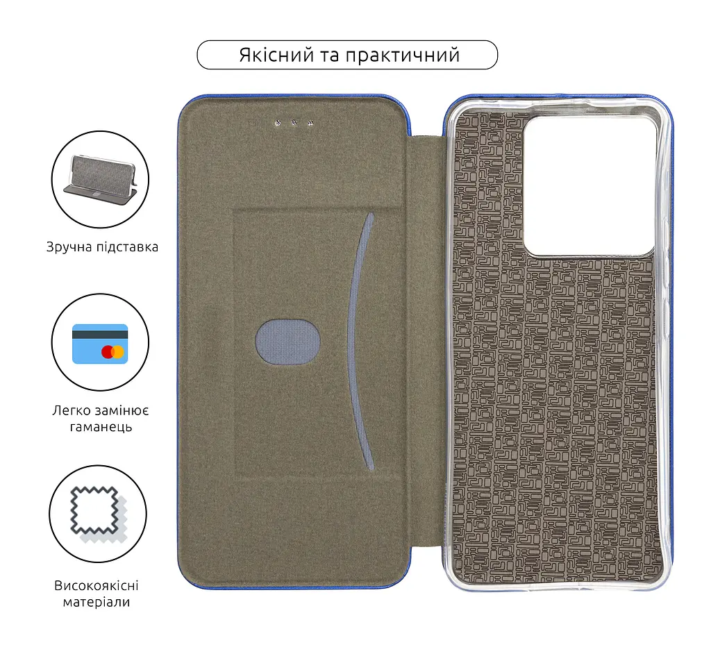 Чехол-книжка для Xiaomi Poco X6 5G, G-Case, синий, кожаный чехол-книжка из экокожи (PU) и TPU, с магнитом, с подставкой и вместительным кардхолдером, противоударный, защита всего корпуса, ArmorStandart (ARM74136) - фото 3