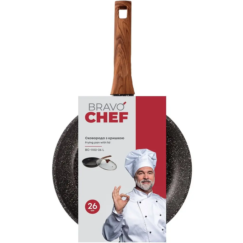 Сковорода Bravo Chef з кришкою 26 см (BC-1102-26 L) - фото 3