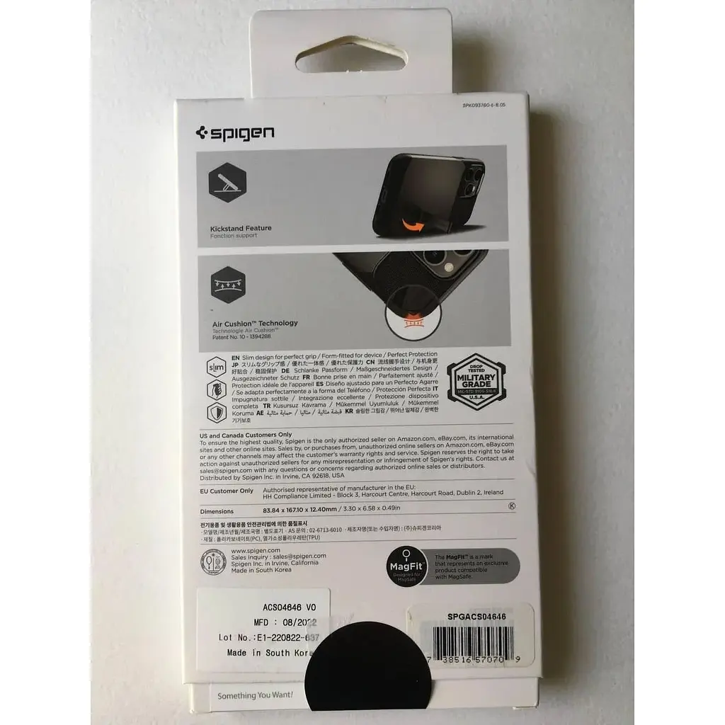 Оригинальный противоударный чехол Spigen Slim Armor (MagFit) MagSafe для iPhone 14 Pro Max (6.7") Gunmetal (ACS04646) - фото 5