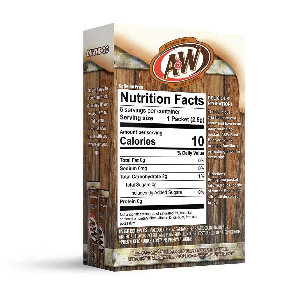 Порошковий напій A&W Root Beer Powder Drink Mix 6 стіків 15 г - фото 5