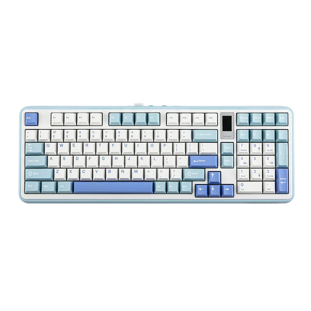 Клавіатура MechLands Vibe99 Cream Mint Switch RGB White/Blue - фото 2