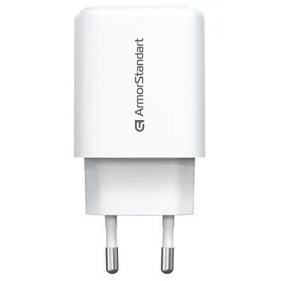 Зарядний пристрій Armorstandart 1xUSB-C + 1xUSB 20W GaN white (ARM89531) - фото 5