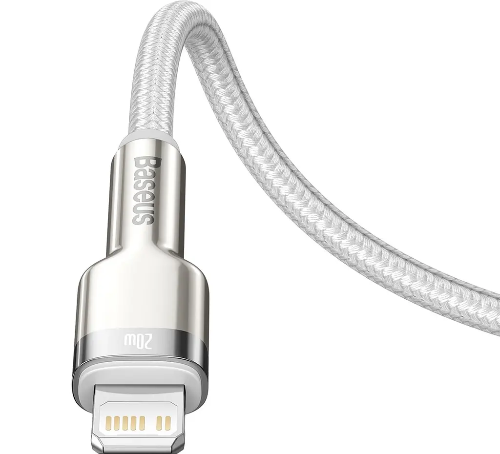 Кабель Baseus Cafule Metal USB-C - Lightning (M/M), 1 м Білий (6953156202078) - фото 4