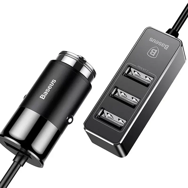 Адаптер автомобільний - розгалужувач на 4 виходи BASEUS Enjoy 4USB 5.5A CCTON-01 - фото 2