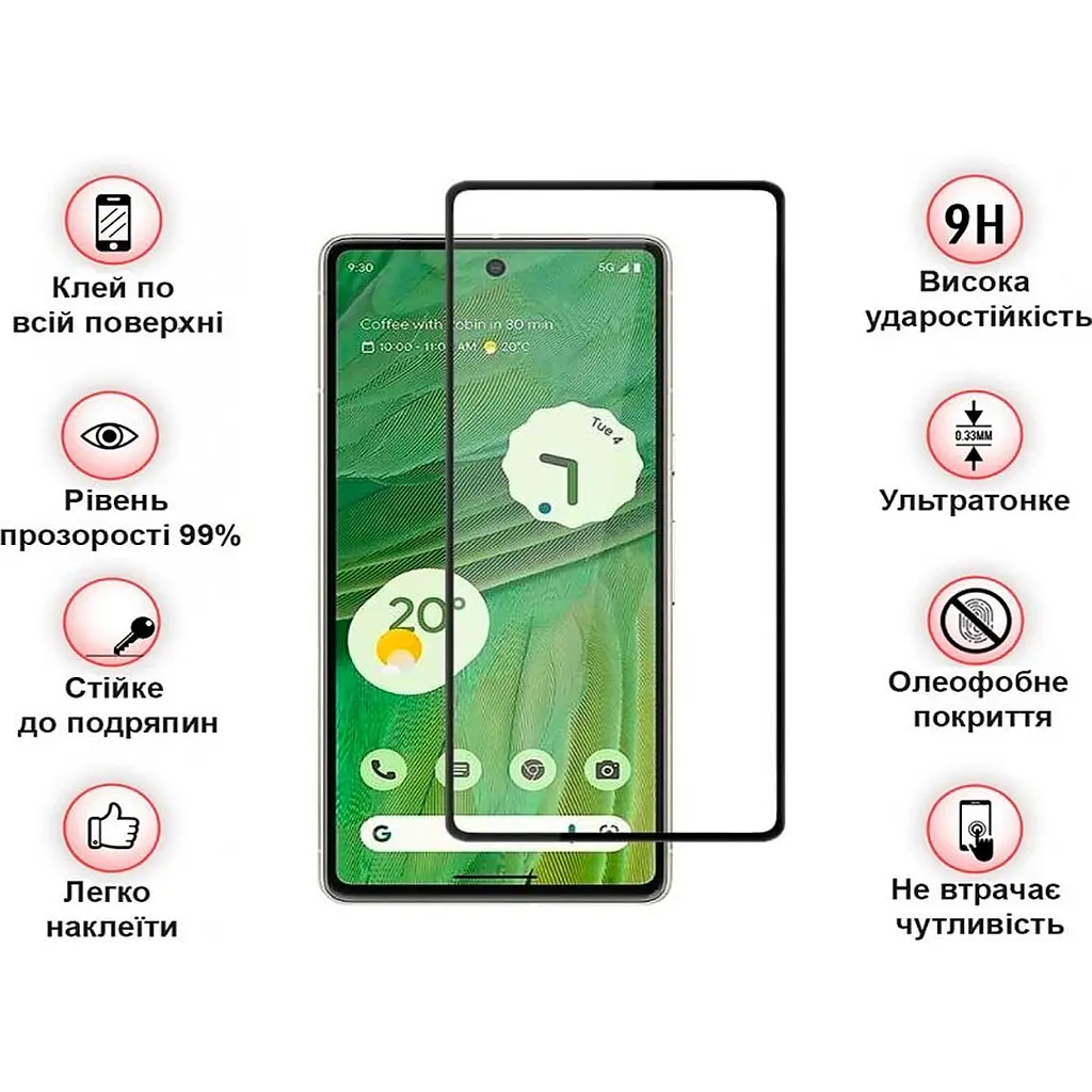 Защитное стекло BeCover для Google Pixel 7 Black (708571) - фото 3