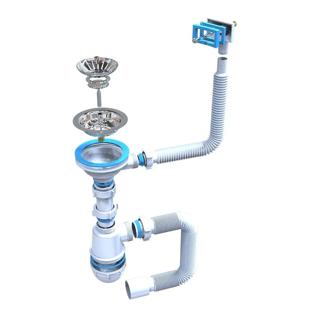 Сифон для мийки SantehPlast M-02 3 1/2" з переливом Лотос-Мийка BIG+ гнучка труба 40х50 30412 - фото 2