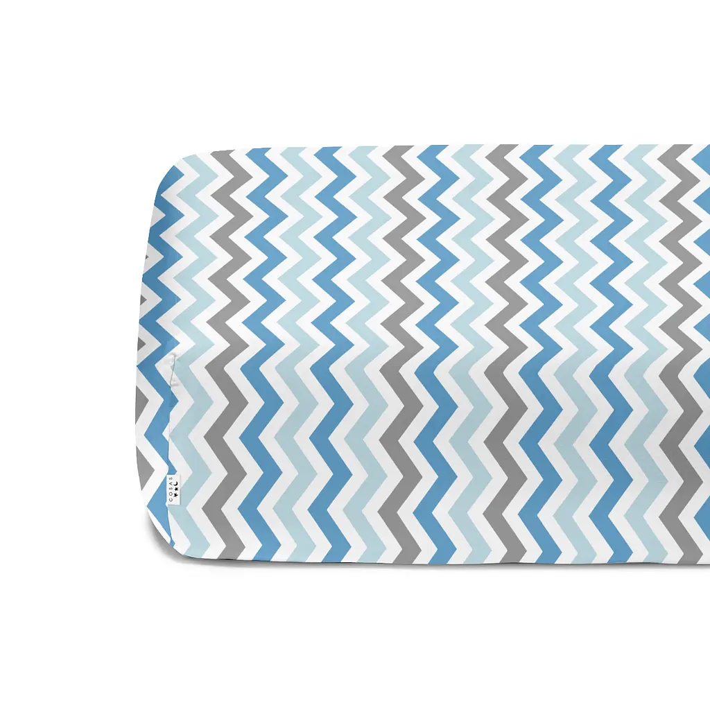 Набір простирадло на резинці Cosas Zigzag CS2 60х120х12 см (SetSheet_LightBlue_ZigBlueGrey_120x60) - фото 7