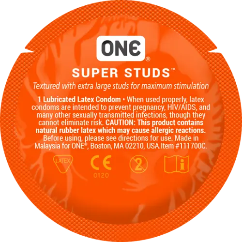 Презервативи ONE Super Studs – ультратонкі з пікантним точковим рельєфом для максимальної стимуляції, 1 шт One One Super Studs 101886 - фото 3