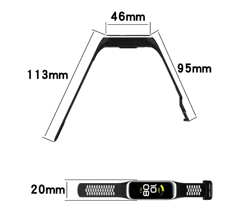 Спортивный ремешок Primo Perfor Sport для фитнес-браслета Samsung Galaxy Fit 2 (SM-R220) Black White - фото 6