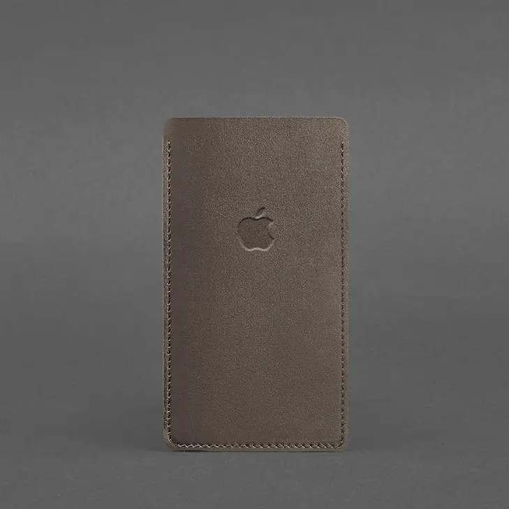 Кожаный чехол для iPhone 12 Темно-бежевый - фото 4