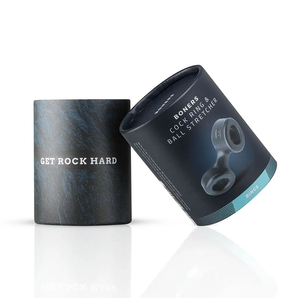 Ерекційне кільце Boners Cock Ring Ball Stretcher, 9.2 см (сірий) - фото 2