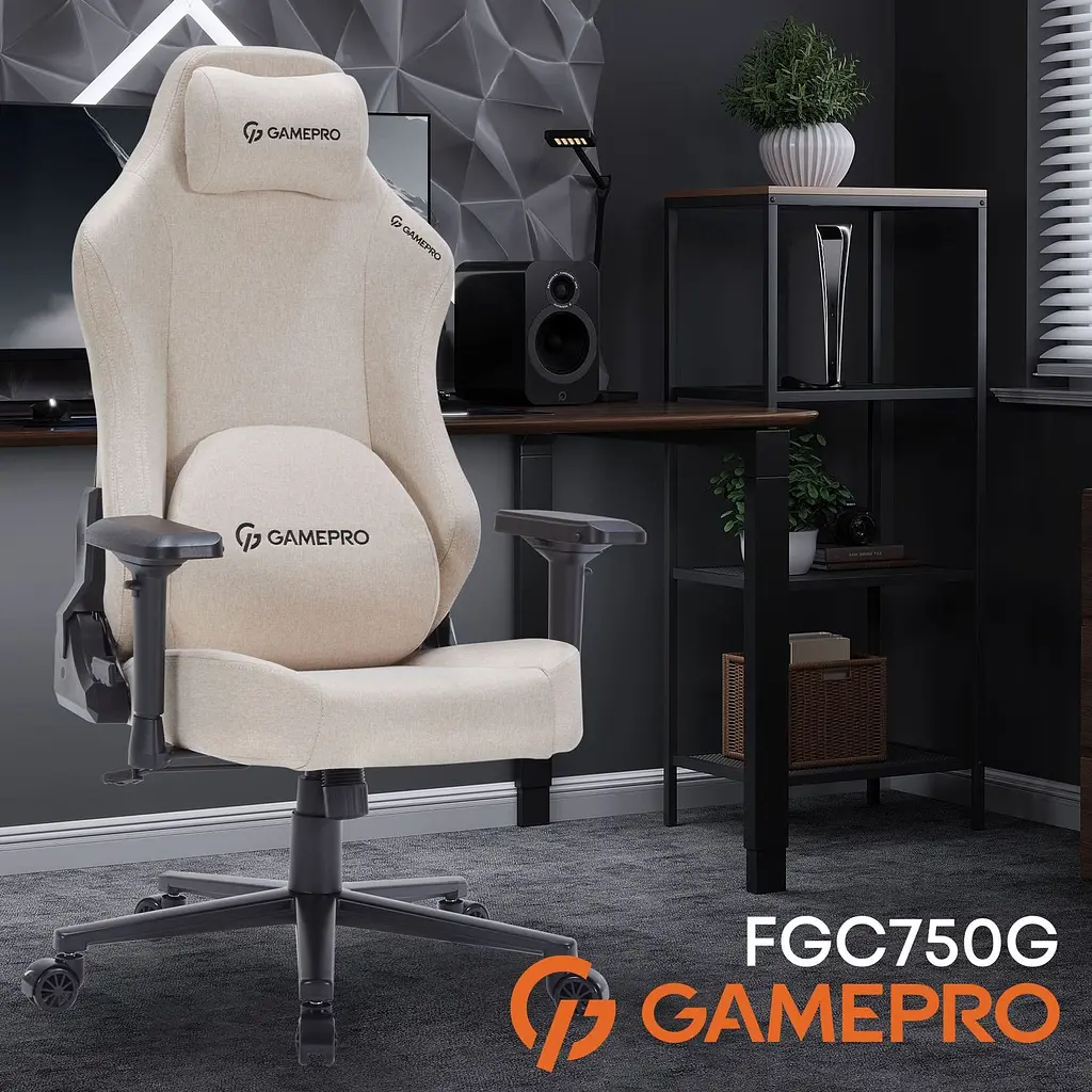 Ігрове крісло GamePro Size L Fabric Beige (FGC750G) - фото 11