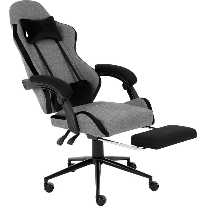 Геймерське крісло GT Racer сіре із чорним (X-2324 Fabric Gray/Black Suede) - фото 7