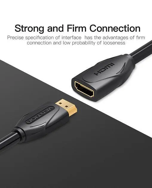Удлинитель HDMI-HDMI v.2.0 Vention F/M PVC Shell 4K 60Hz 18Gbps 1.5m Black (VAA-B06-B150) - фото 3