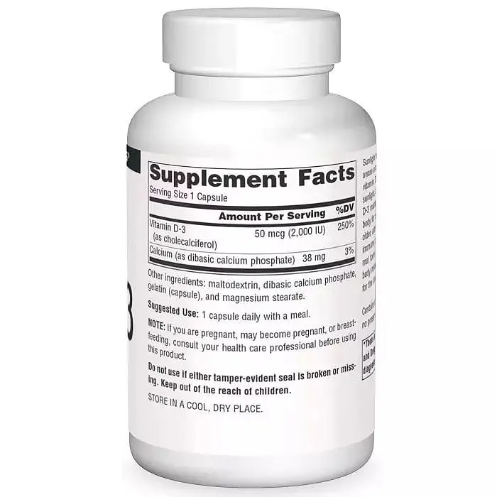 Витамины и минералы Source Naturals Vitamin D3 2000 IU 100 капсул - фото 2