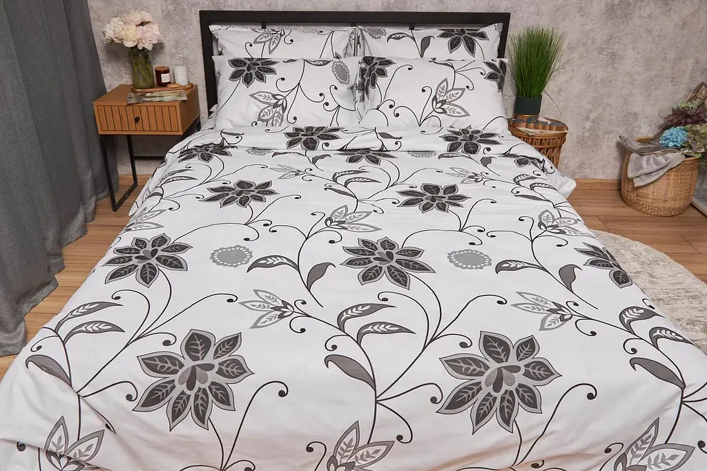 Комплект постельного белья Moon&Star Бязь Gold Люкс Gray Denim семейный 160х220х2 наволочки 2х40х60 - фото 5