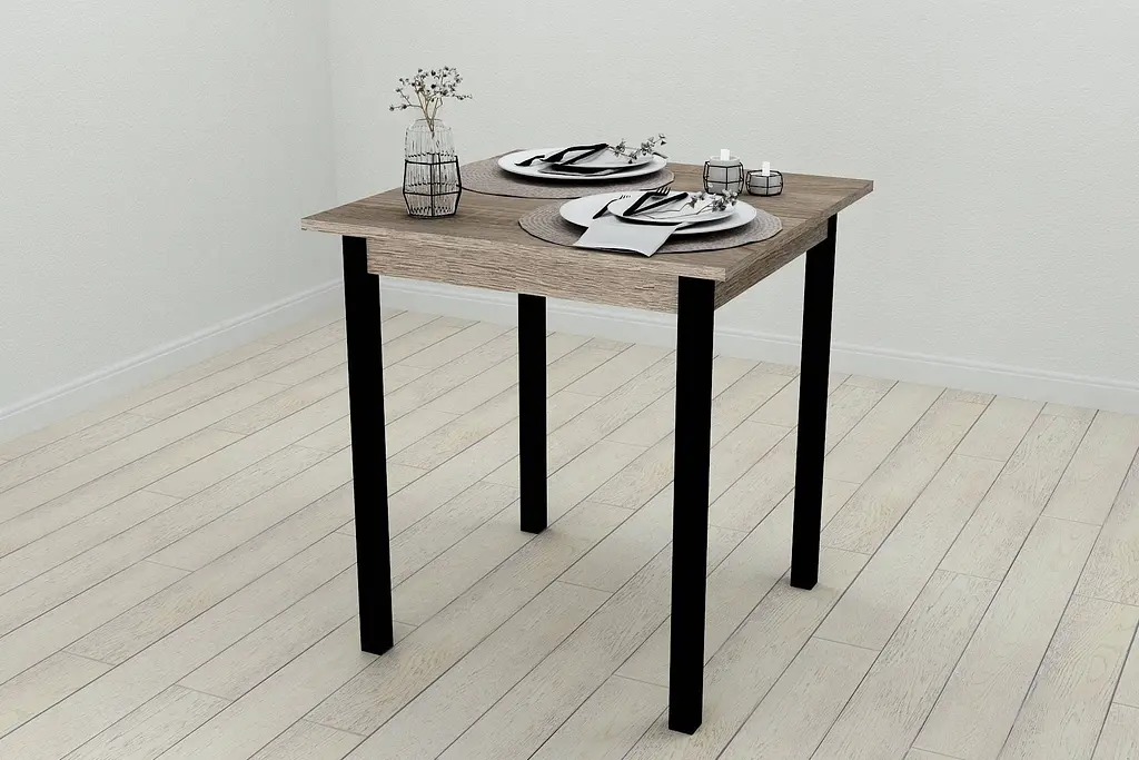 Стіл кухонний Ferrum-decor Дієго 75x70x70 Чорний ДСП Сонома Трюфель 16мм (FRD-106301) - фото 4
