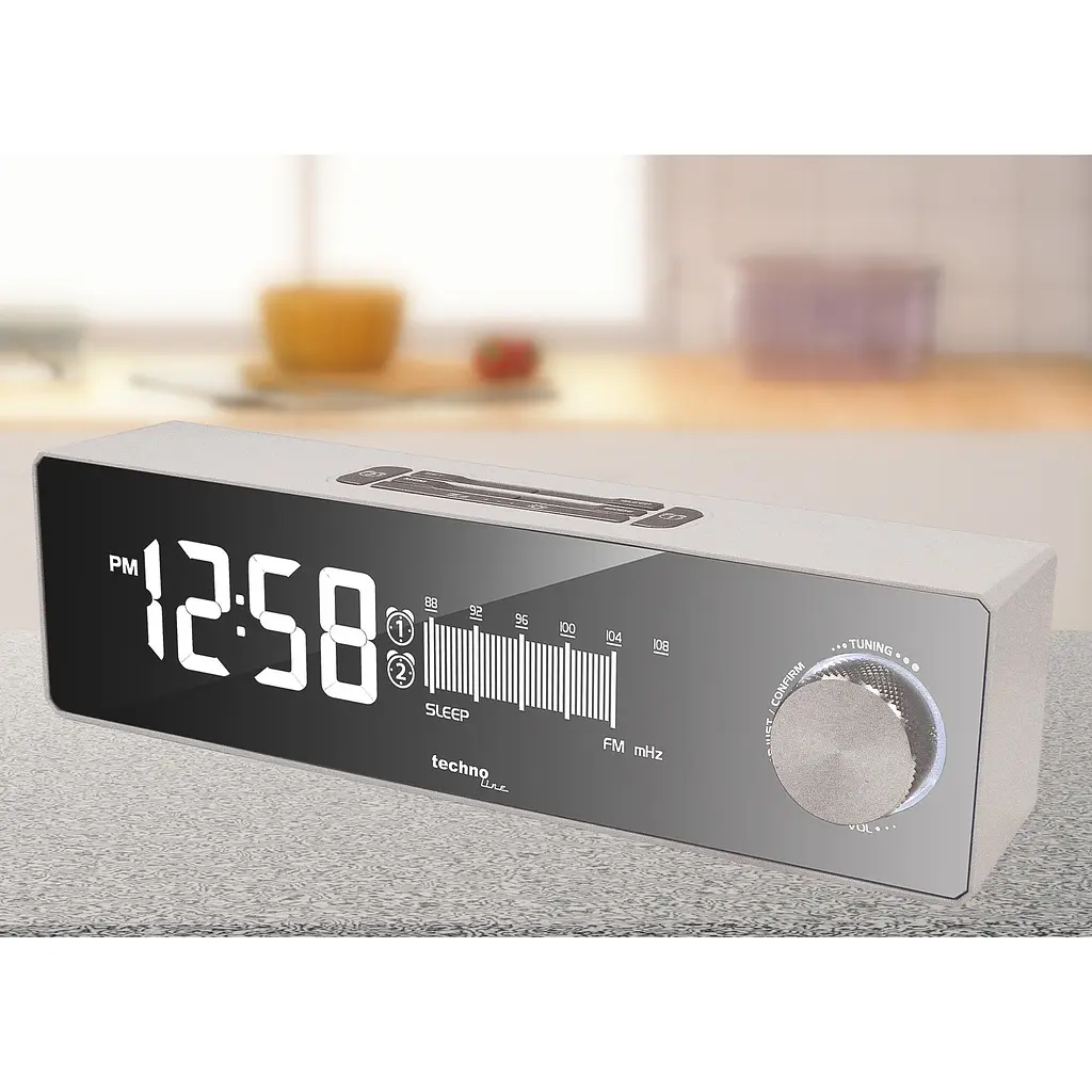 Годинник настільний з радіо Technoline WT483 White/Silver (WT483), Білий - фото 3