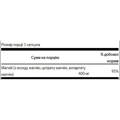 Магній потрійний комплекс Swanson Triple Magnesium Complex 400 мг 300 капсул - фото 2