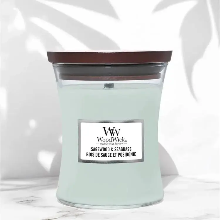 Свічка Woodwick Sagewood & Seagrass Medium Полин і морська трава 275 г (1728613E) - фото 2