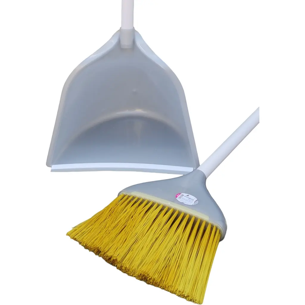 Совок для прибирання Zambak Plastik та щітка з довгими ручками сірий (ZP-129g) - фото 5