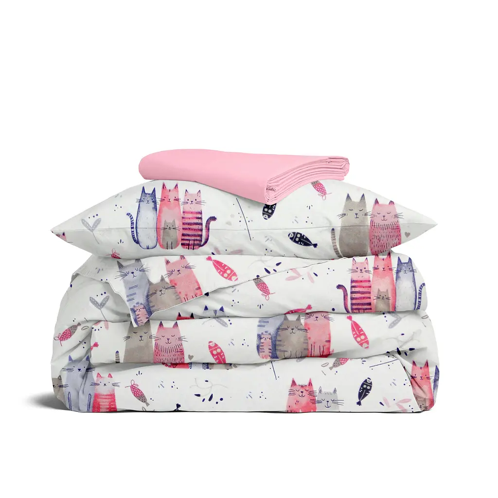 Дитяча постільна білизна в ліжечко PINK CATS CS2 COSAS (4822052452691)