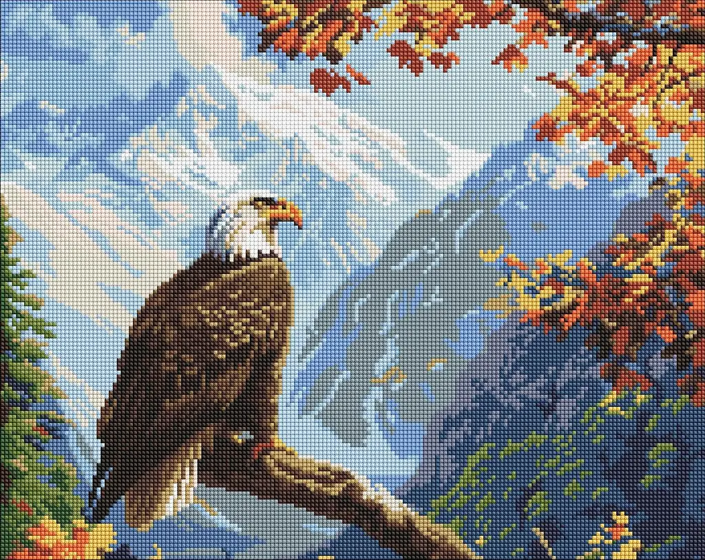 Алмазна мозаїка/вишивка Гордий орел 40*50 см Ідейка AMO 8078