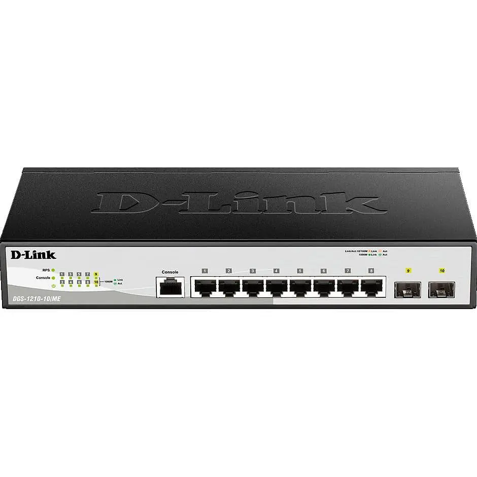 Комутатор D-Link DGS-1210-10/ME 8-Port Gigabit + 2-Port SFP Metro Ethernet L2 Managed (DGS-1210-10/ME/E) - фото 2