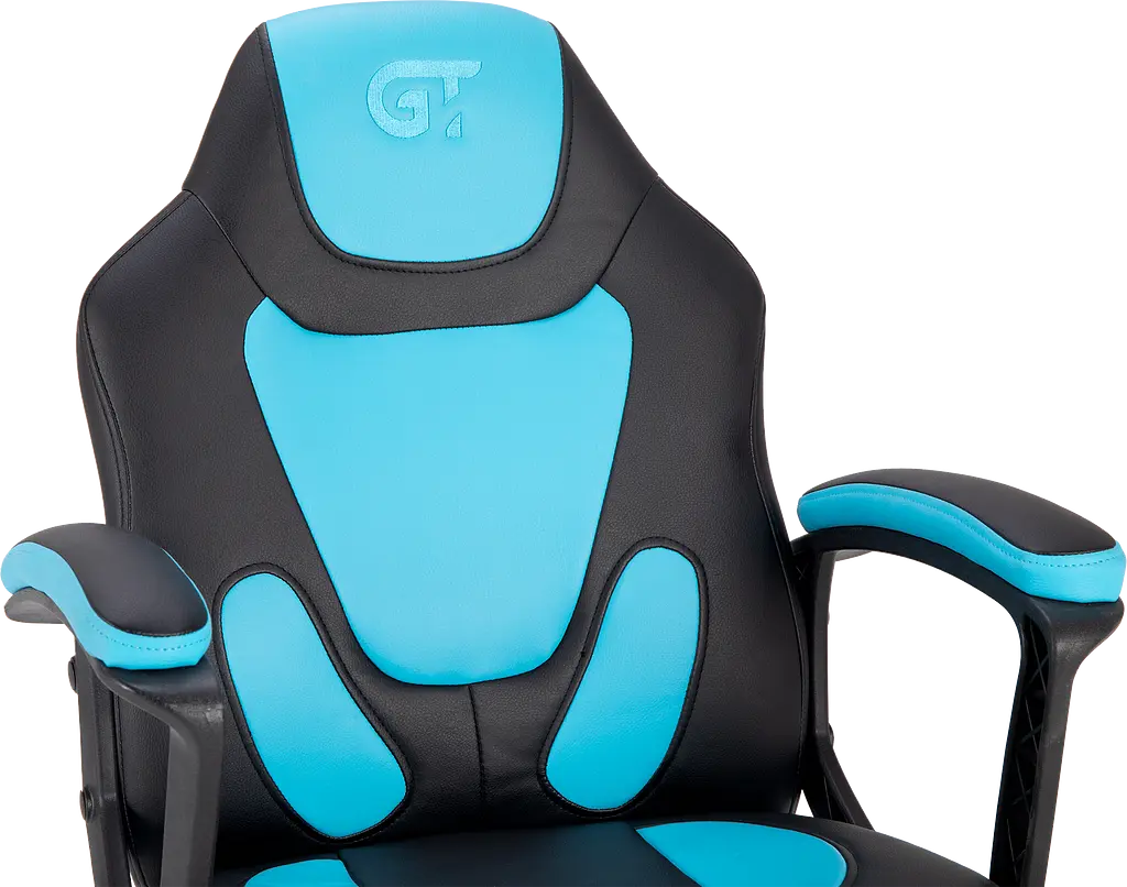 Уценка. Геймерское детское кресло GT Racer черное с синим (X-1414 Black/Light Blue) - фото 4