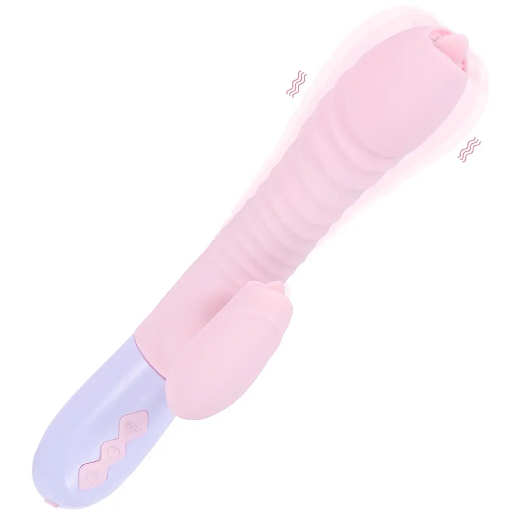 Вібратор Silicone Vibrator USB 7 Function and Thrusting Function / Heating Pink - фото 5