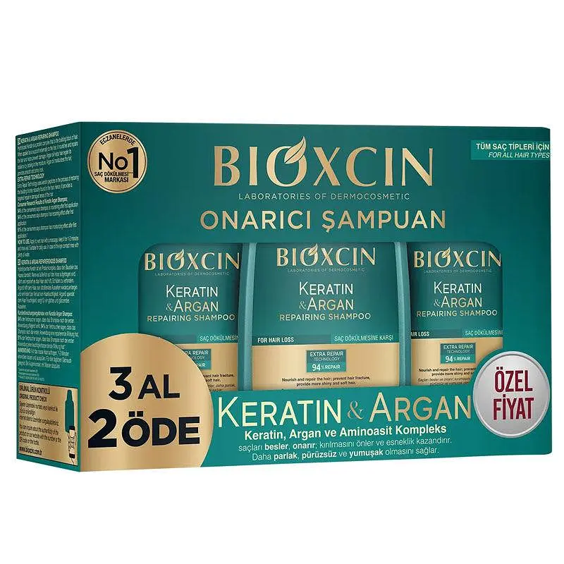 Шампунь для відновлення пошкодженого волосся Bioxcin Keratin and Argan 300мл - фото 2