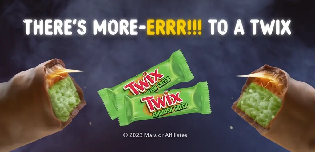 Шоколадные батончики Twix Halloween Ghoulish Green Caramel Cookie Chocolate Bars Fun Size 277 г - фото 5