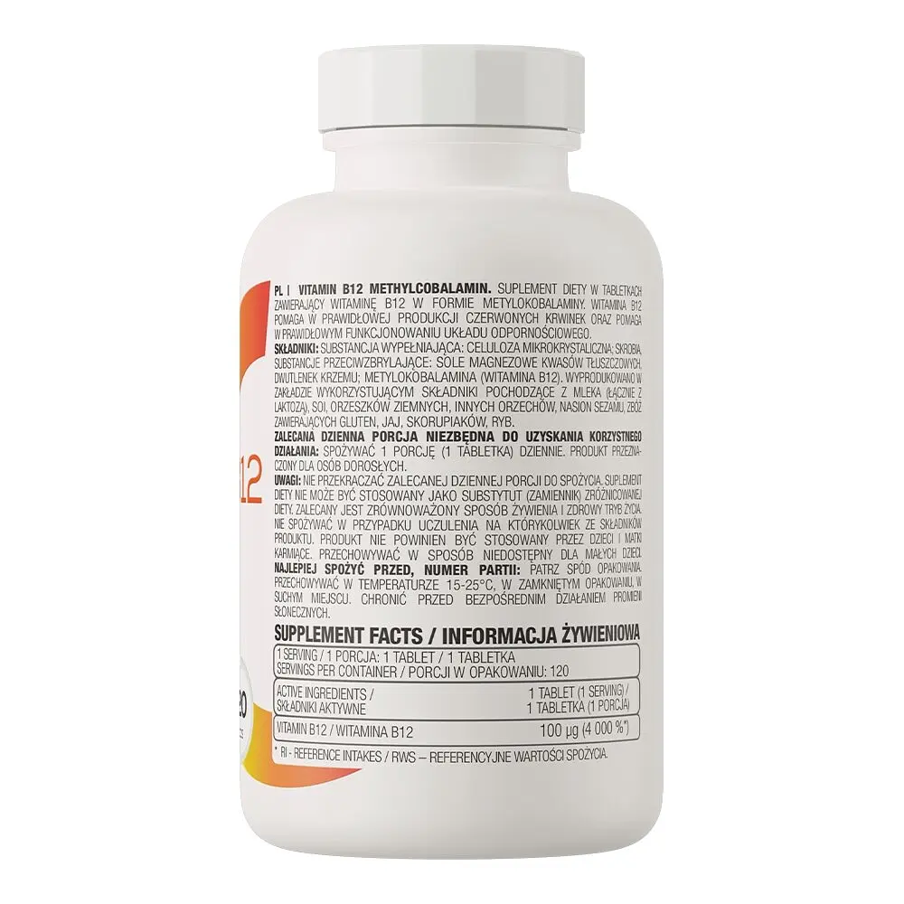 Метилкобаламін OstroVit Vitamin B12 Methylocobalamin, 120 таблеток - фото 2