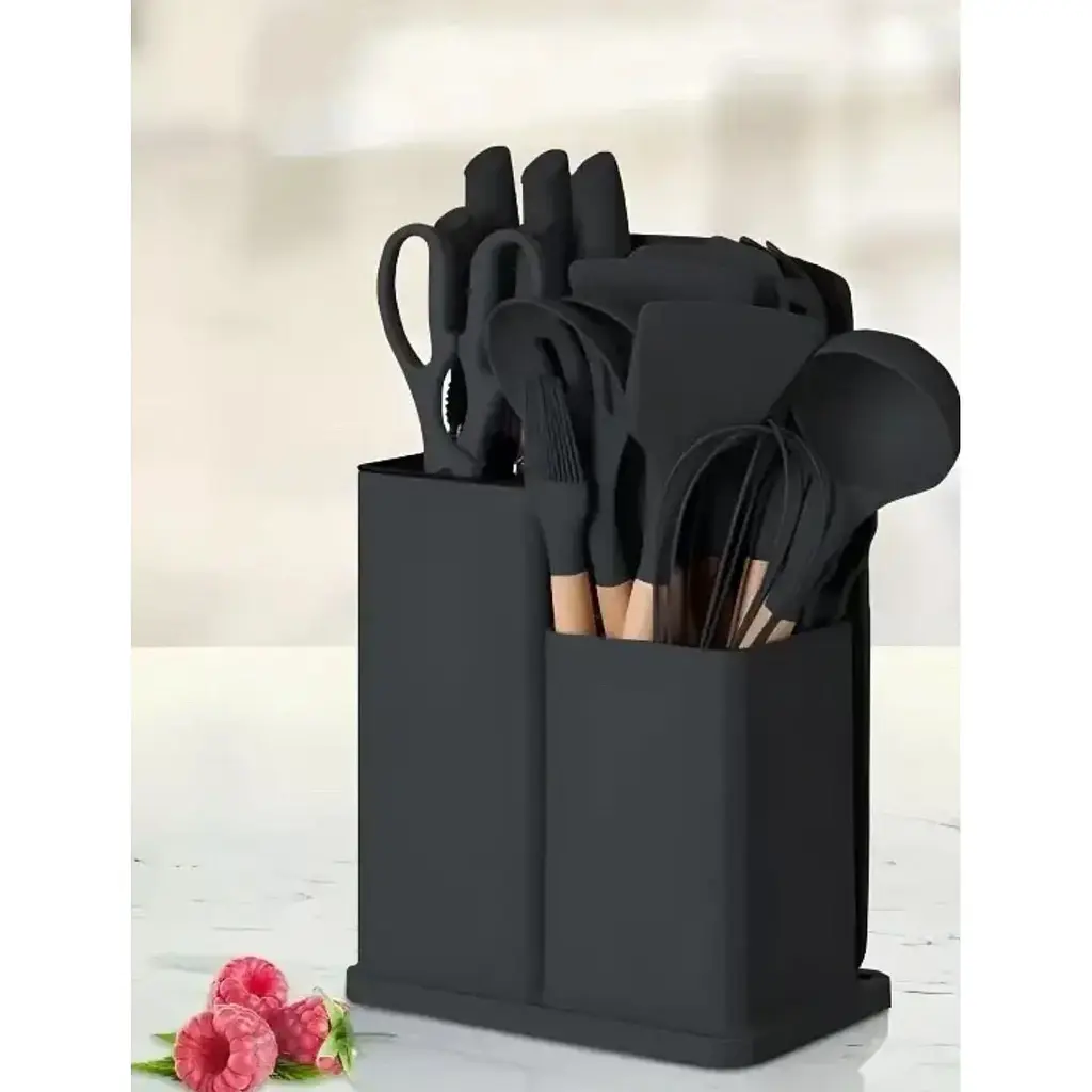 Набір кухонного приладдя Zepline ZP0102 з 19 предметами на підставці чорний (43272ZP0102_1280) - фото 4