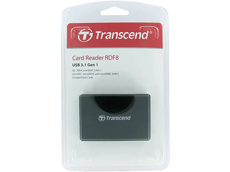 Мультипортовий адаптер Transcend USB 3.1 Black (TS-RDF8K2) - фото 3