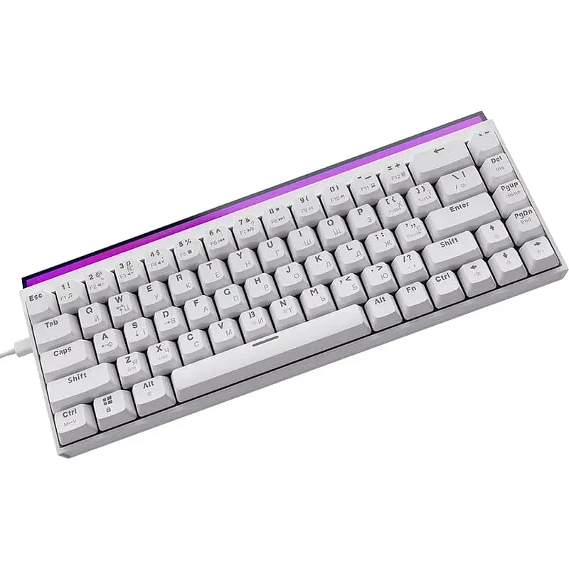 Клавіатура USB Ajazz NK68 Red Switch White (NK68-R-W) UA - фото 3