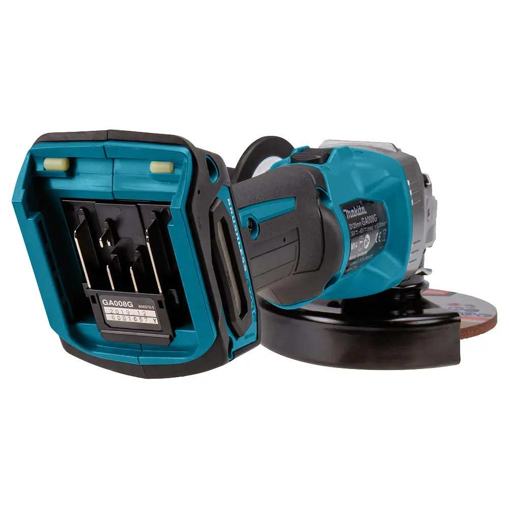 Шліфмашина кутова акумуляторна Makita GA008GZ (125 мм, 8500 об/хв, BL, XGT, без акумуляторів та зарядного пристрою) - фото 6