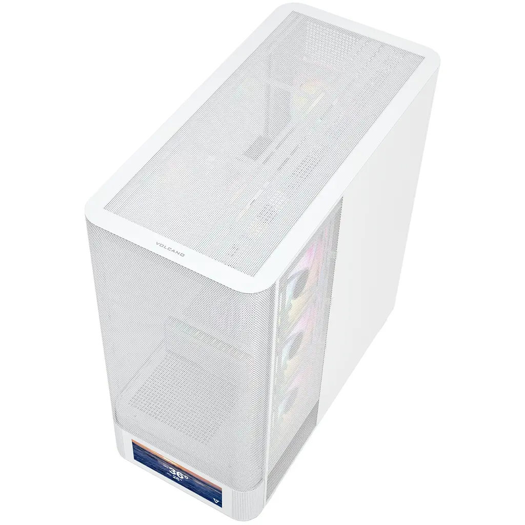 Корпус ModeCom VOLCANO AQ500 ARGB MIDI FRONT LCD 6,2” 4x120mm fans WHITE без БЖ ATX - фото 8