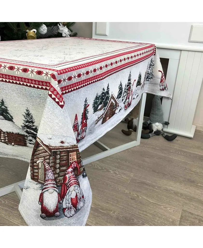 Скатертина Прованс Snowfall, 180х135 см, білий (23408) - фото 4