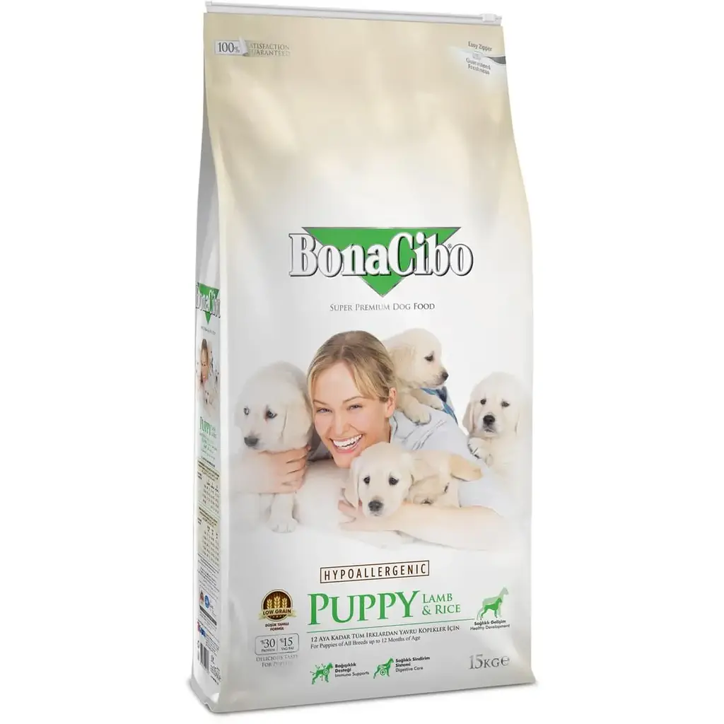 Сухий корм для цуценят BonaCibo Puppy Lamb & Rice з ягнятком та рисом 15 кг BC405727