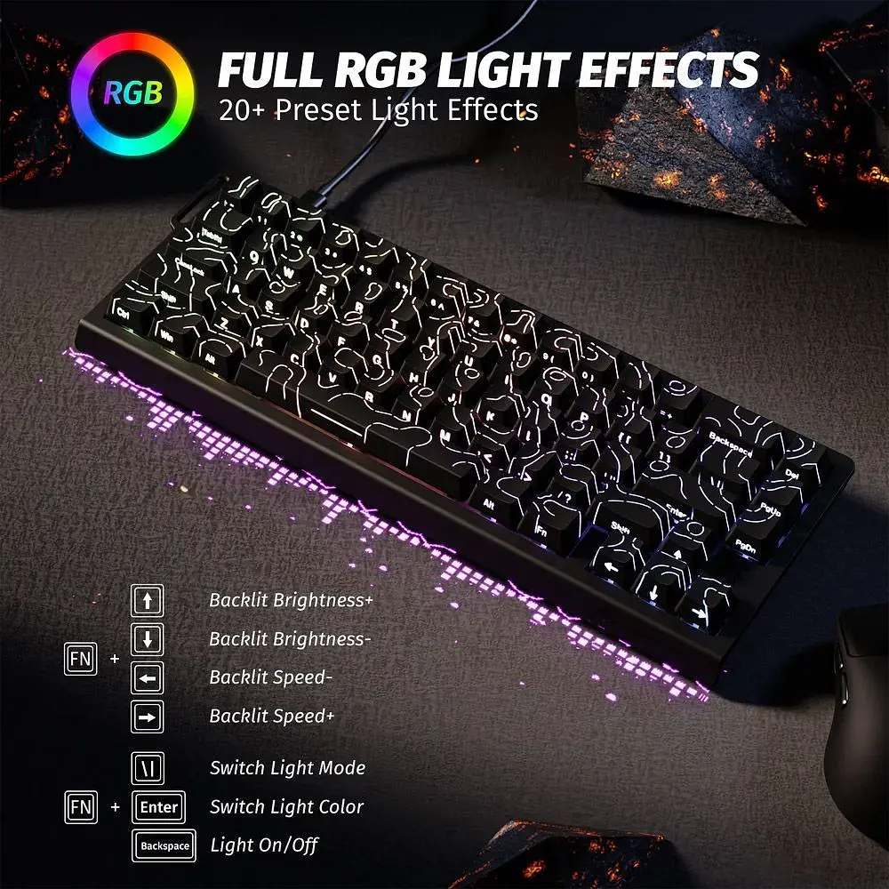 Клавіатура Attack Shark X68 HE RGB Magnetic Linear Switches Black Contours (AS-6972792470634-BK) [166742] - фото 7