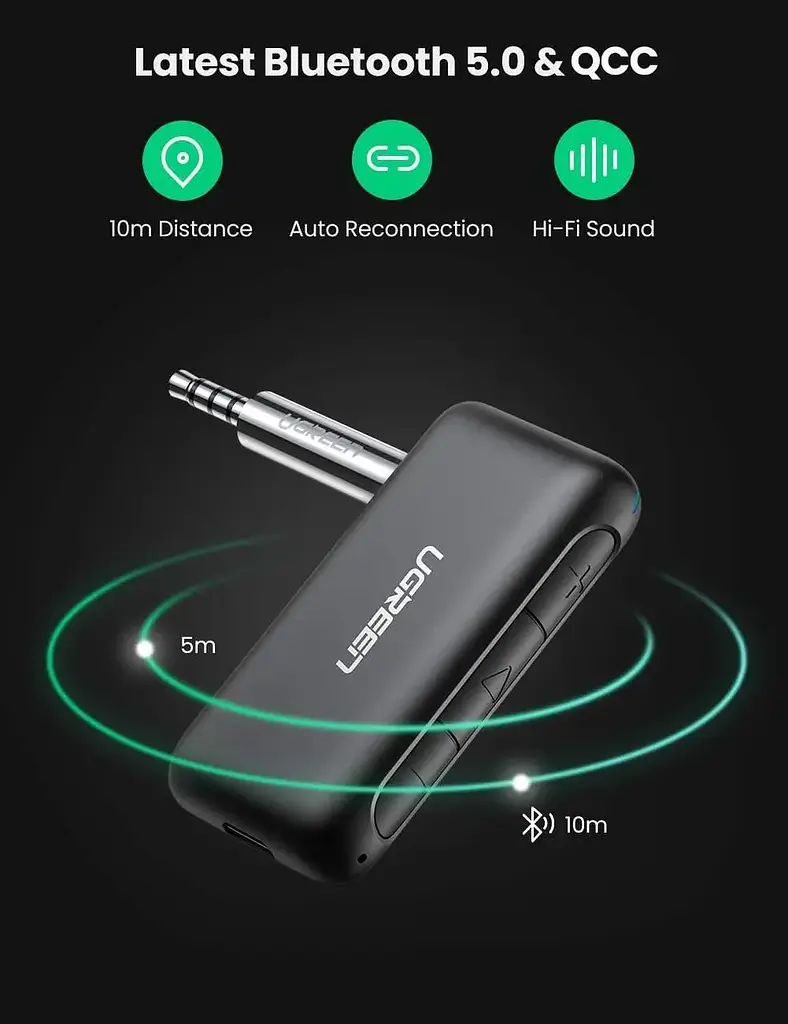 Bluetooth-ресивер UGREEN CM276 Bluetooth 5.0 Receiver Audio Adapter (UGR-70303) - фото 3