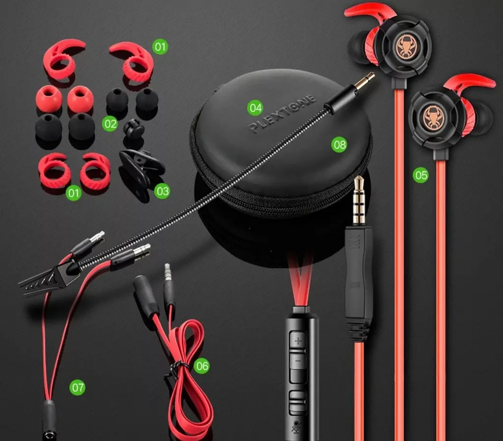 Проводные игровые наушники Plextone G30 для телефона с микрофоном (Красный) - фото 5